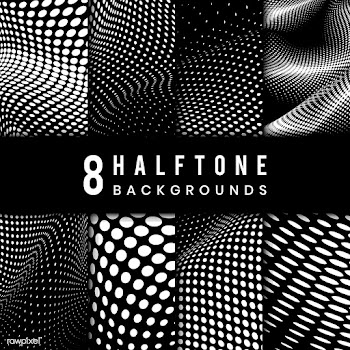 Black and white halftone background vector se.. | Free stock vector - 542724