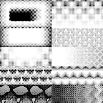 Black and white halftone background vector se.. | Free stock vector - 542755