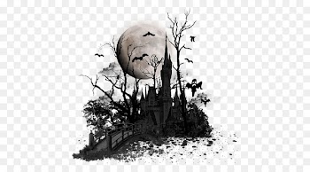 Black and white Halloween Image Clip art 仮装 - Horror House 