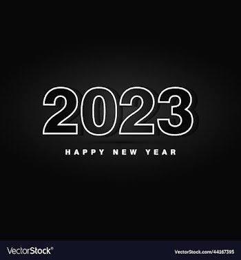 black and white happy new year 2023