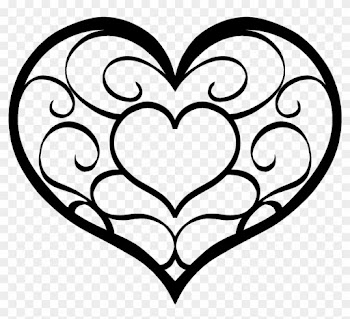 Black And White Heart Clip Art - Clip Art