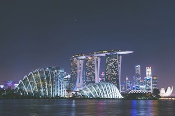 black and white high-rise building under black sky at nighttime