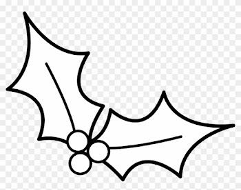 Black And White Holiday Clip Art - Holly Black And White