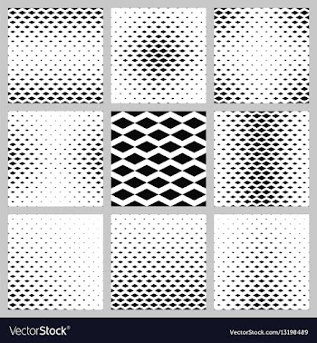 Black and white horizontal rhombus pattern set vector image