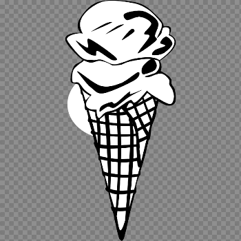 Black And White Ice Cream Cone Clipart | Free download best Black ...