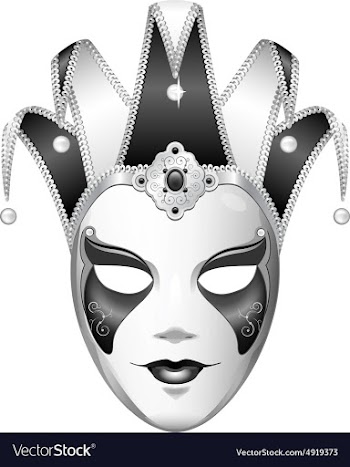 Black and White Joker Mask vector image