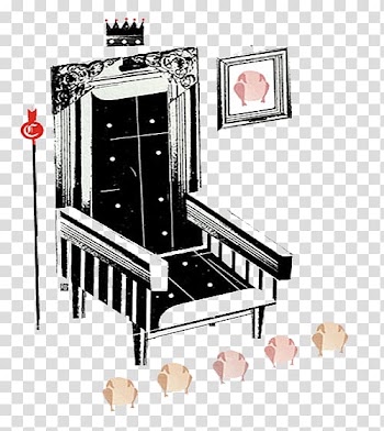 Black and white King Chair, Simple black and white king chair transparent background PNG clipart