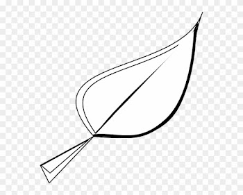 Black And White Leaf Outline - Black And White