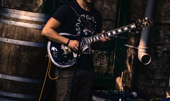 Black and White Les Paul Electric Guitar