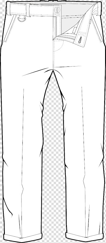 Black and white Line art Drawing, jeans transparent background PNG clipart