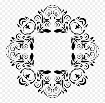 Black And White Line Art Floral Design Drawing - Abstract Border Designs Black And White