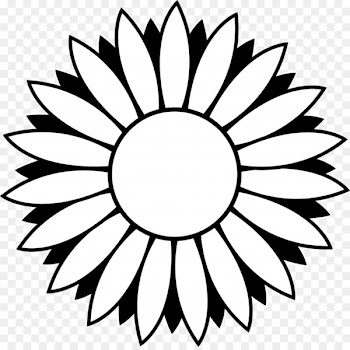 Black and white Line art Free content Clip art - Black Sunflower Cliparts 