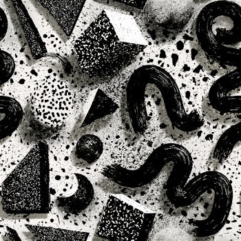 Black and White Memphis Style Abstract Pattern