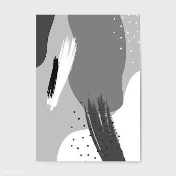Black and white Memphis style poster vector | Free stock vector - 539822