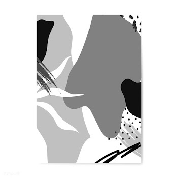 Black and white Memphis style poster vector | Free stock vector - 539963