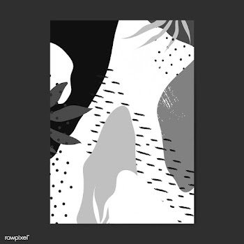 Black and white Memphis style poster vector | Free stock vector - 539980