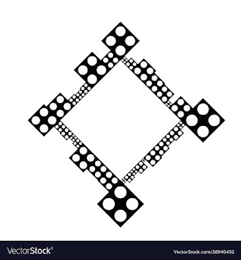 Black and white minimal dot badge decoration frame vector image