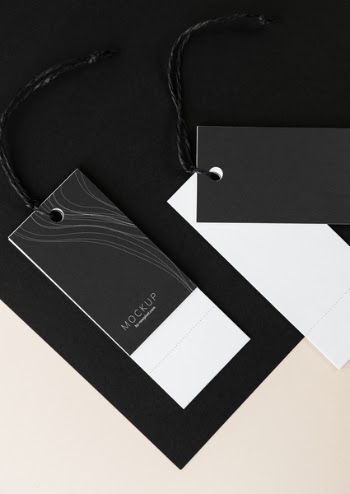 Black and White Mockup Product Tags
