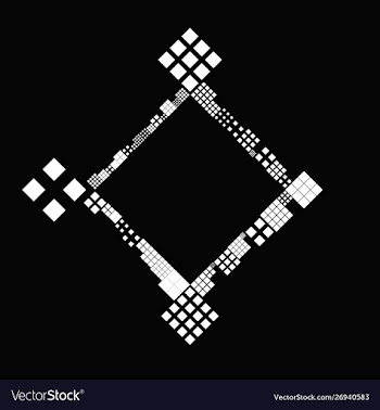 Black and white modern abstract minimal square vector image