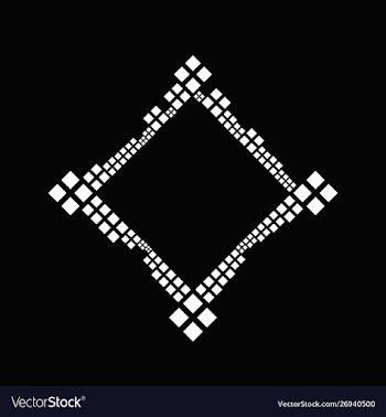 Black and white modern geometrical square frame vector image