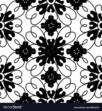 Black and white moroccan style pattern vector image