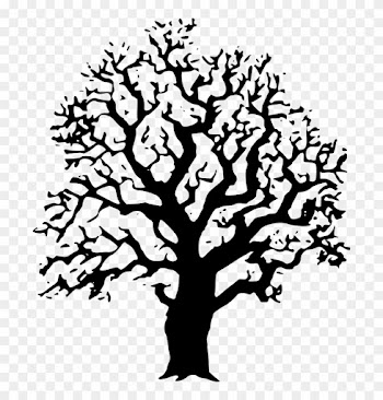 Black And White Oak Tree Clipart - Laser Cut Tree Vector