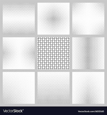 Black and white octagon pattern background set vector image