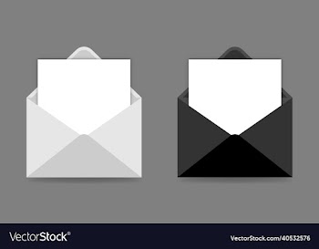 black and white open envelopes with paper sheet