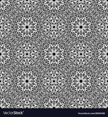 Black and white oriental abstract seamless mosaic vector image