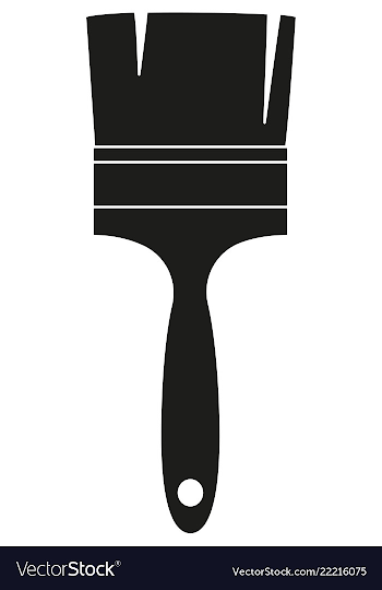 Black and white paint brush silhouette Royalty Free Vector