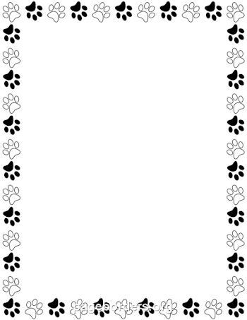 Black and White Paw Print Border: Clip Art, Page Border, and ...