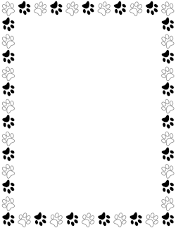 Black and White Paw Print Border | Projects to Try | Page borders ...