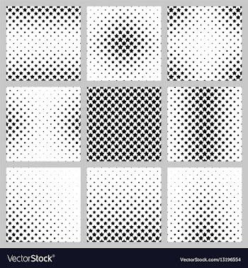 Black and white pentagram star pattern set vector image