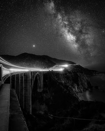 Black And White Photo Of A Bridge
