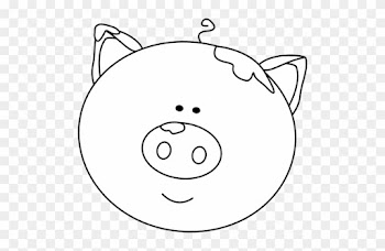 Black And White Pig Face With Mud - Pig Face Clipart Black And White