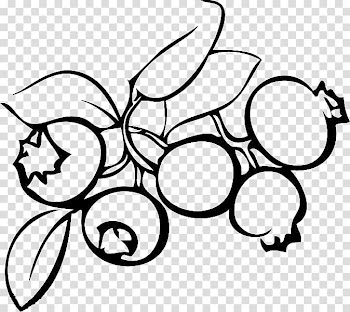 Black and white Pixel Illustration, Blueberry black and white transparent background PNG clipart