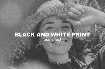 Black and white print PSD effect photoshop… | Free stock illustration | High Resolution graphic