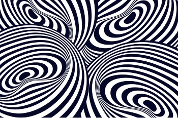 Black and white psychedelic illusion background Free Vector