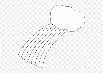 Black And White Rainbow And Cloud - Rainbow Cloud Clipart Black And White