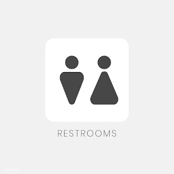 Black and white restrooms sign vector | Free stock vector - 538374