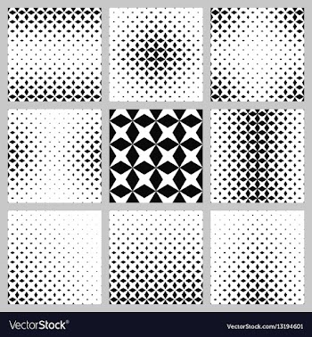 Black and white rhombus pattern set vector image