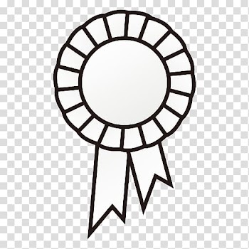 Black and white ribbon illustration, Rosette transparent background PNG clipart