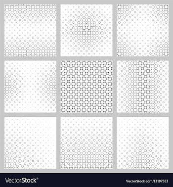 Black and white ring pattern set vector image