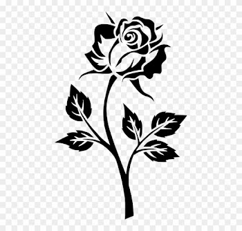 Black And White Rose Drawings 5, Buy Clip Art - Rose Silhouette Png
