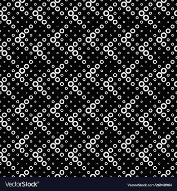 Black and white seamless circle pattern background vector image