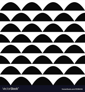 Black and white seamless curved shape pattern vector image