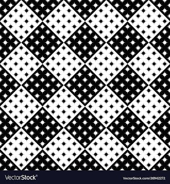 Black and white seamless curved star pattern vector image