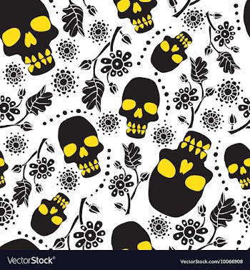 Black and white seamless pattern with flowers and vector image