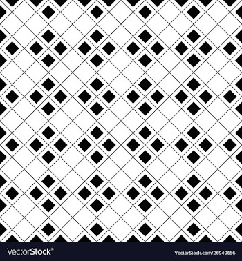 Black and white seamless square pattern background vector image