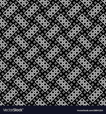 Black and white seamless square pattern background vector image